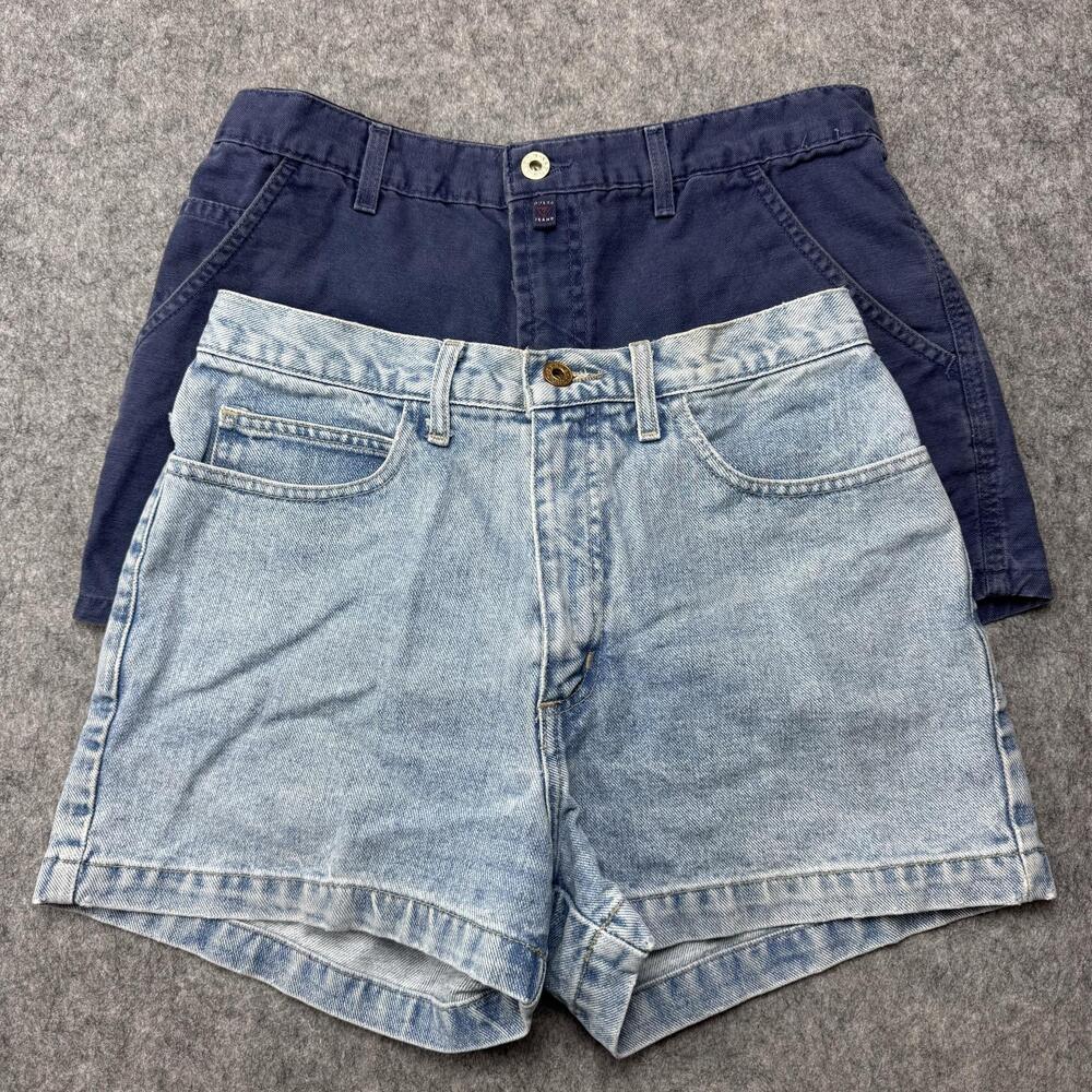 Vintage Guess Jeans 90's Shorts Womens 30 Blue Denim Bermuda Light Wash Y2K Logo